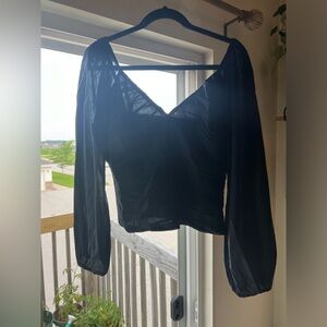 Abercrombie off the shoulder shirt with side zipper